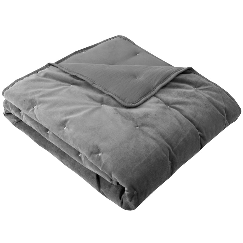 Holland Dot Stitch Reversible Throw Blanket - Grey