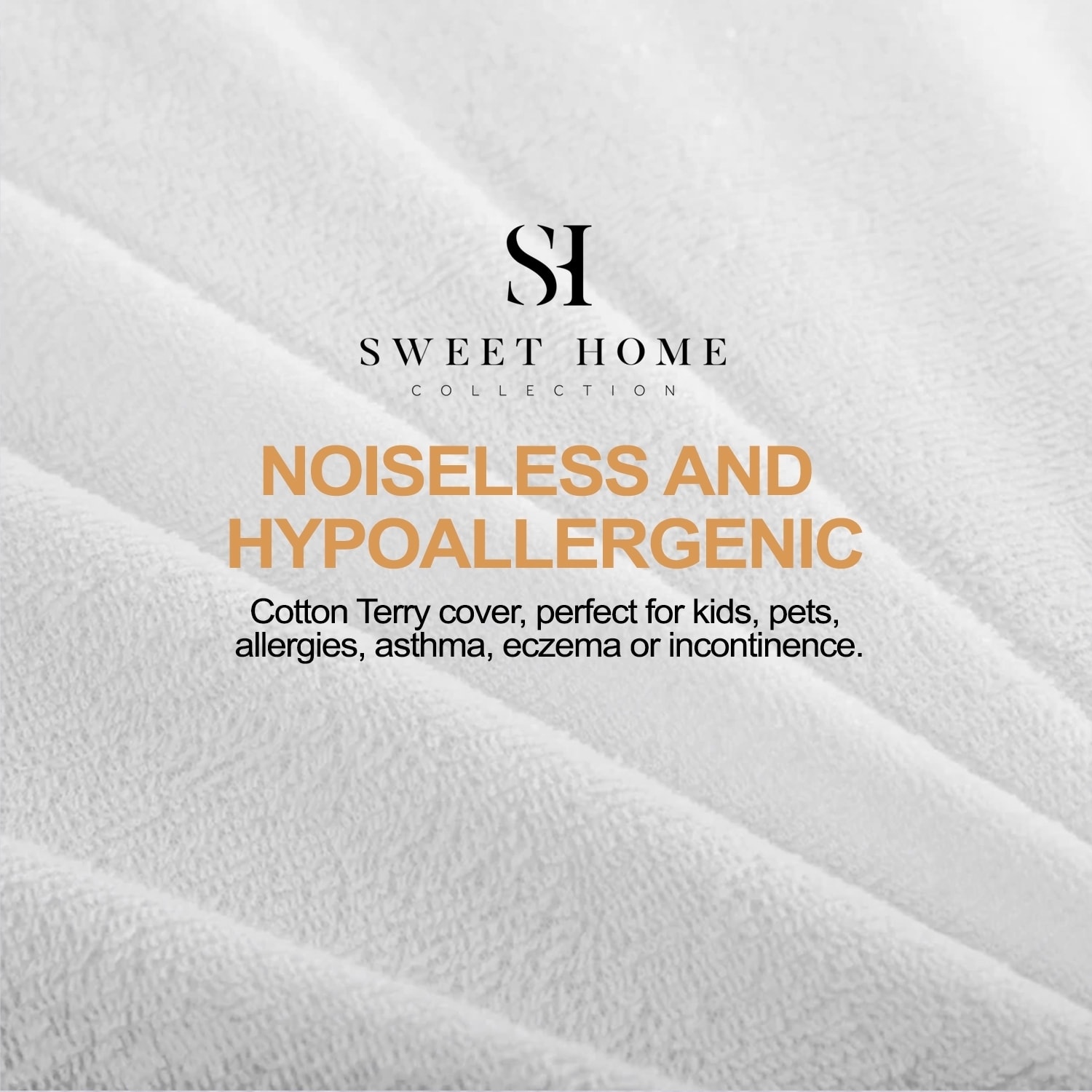 Full WOWCUTE Waterproof Mattress Protector Cotton Terry Fitted Deep Pocket Bed Bug Proof Vinyl Free