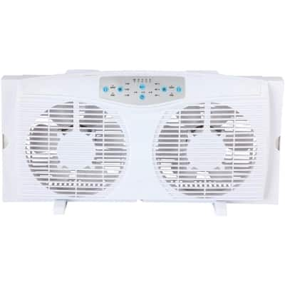 Optimus 8" Reversible Twin Window Fan F-5286