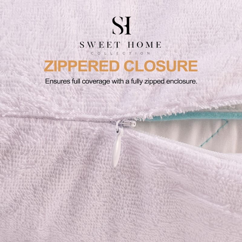 Waterproof Cotton Terry Zippered Pillow Protector Pair