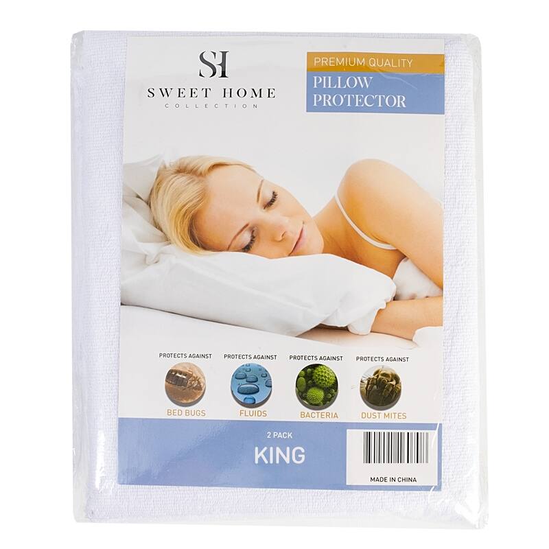 Waterproof Cotton Terry Zippered Pillow Protector Pair