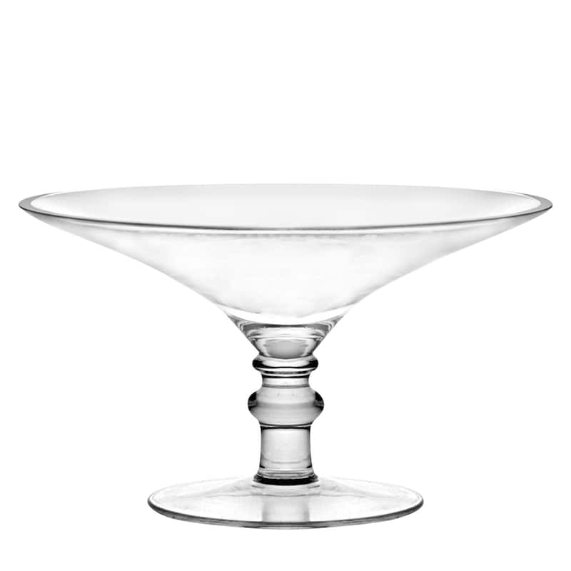 Majestic Gifts Inc. Glass Footed Shallow Serving Bowl-5.75"hx9.75"D