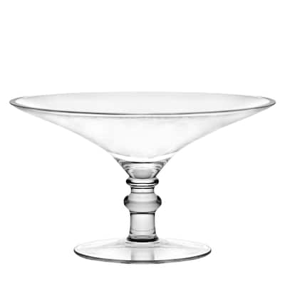 Majestic Gifts Inc. Glass Footed Shallow Serving Bowl-5.75"hx9.75"D