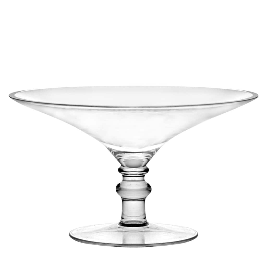 Majestic Gifts Inc. Glass Footed Shallow Serving Bowl-5.75"hx9.75"D