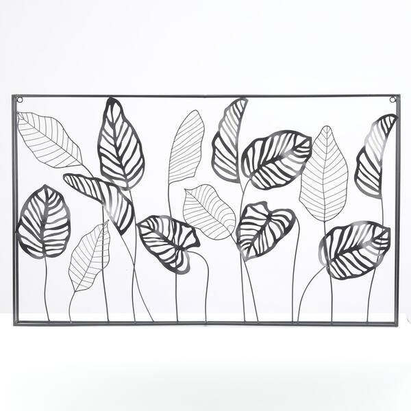 Shop Metal Framed Horizontal Leaf Wall Decor Overstock 29473757