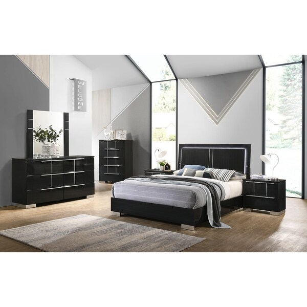 Aviva Jet Black 5-drawer Chest