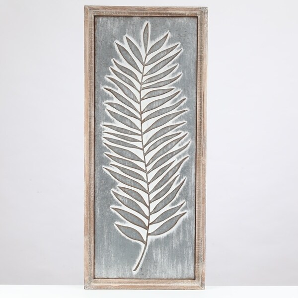 Shop Wood Framed Metal Leaf Wall Decor - Free Shipping Today