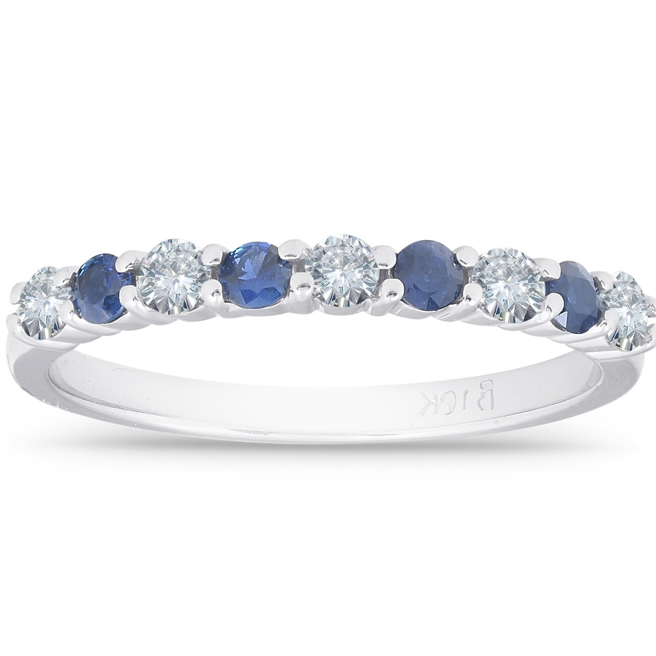 Bliss Diamond 1/2CT Blue Sapphire & Diamond Wedding Ring 10K White Gold