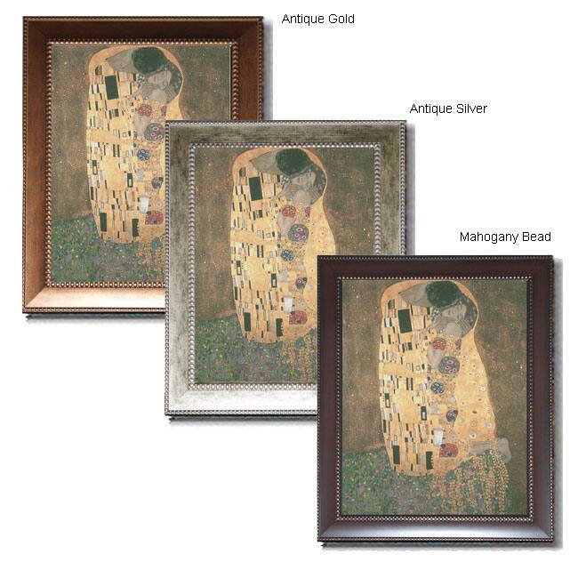 Gustav Klimt 'The Kiss' Extra Large Framed Canvas Art