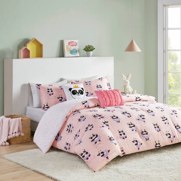 Shop Taylor Olive Daisy Pink Cotton Reversible Comforter Set