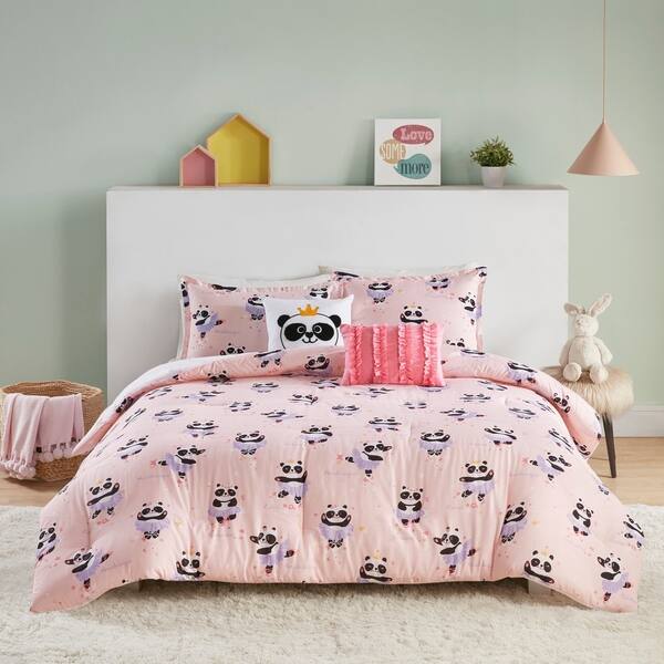 Shop Taylor Olive Daisy Pink Cotton Reversible Comforter Set