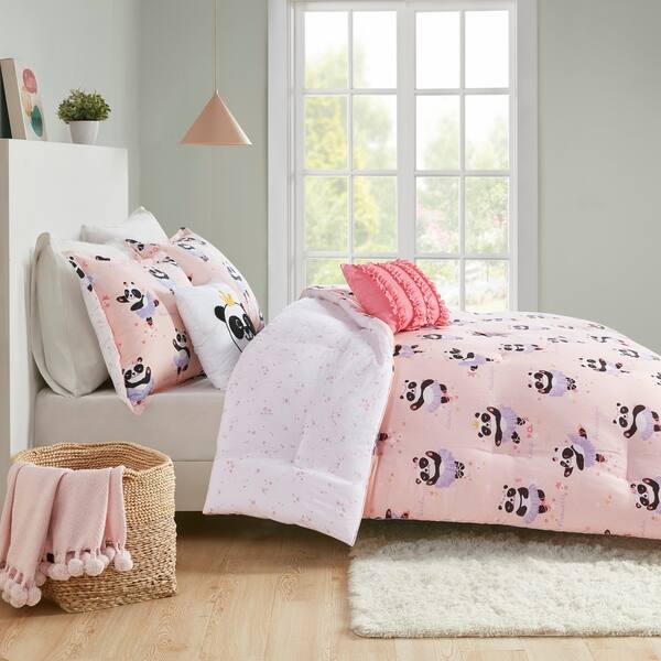 Shop Taylor Olive Daisy Pink Cotton Reversible Comforter Set