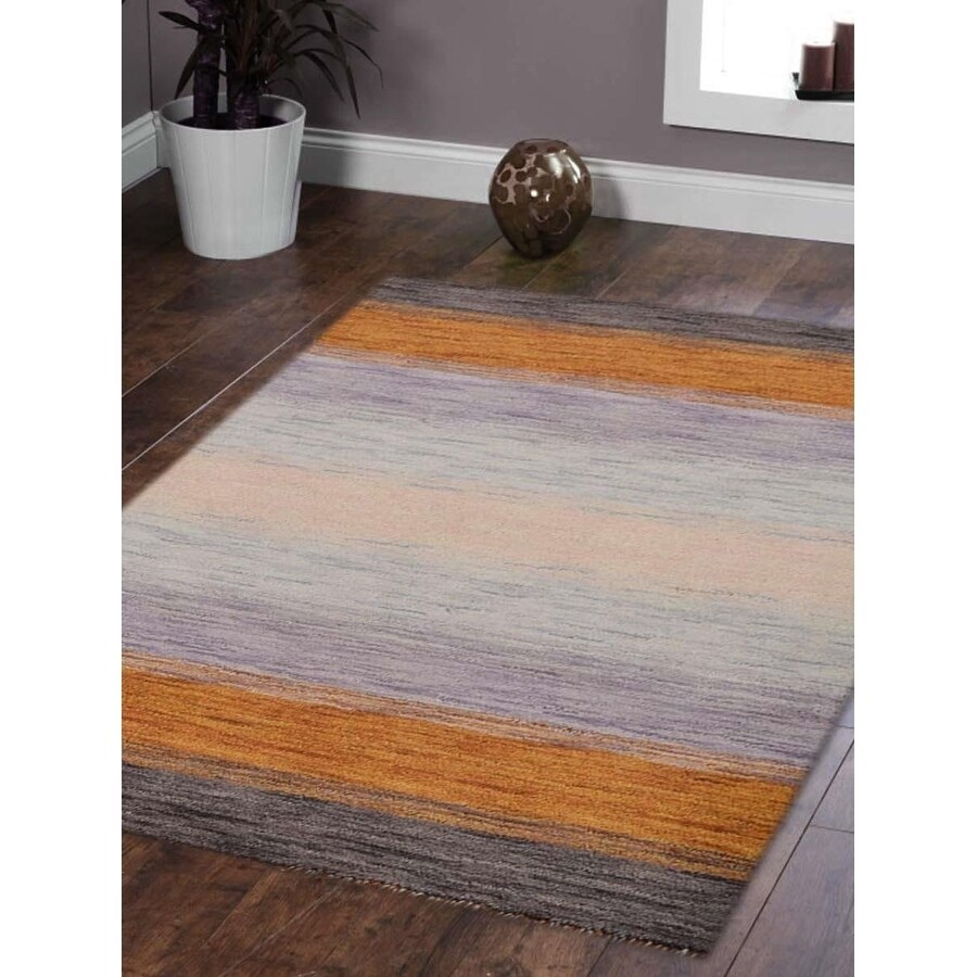 Modern Abstract Hand-Knotted Gabbeh Carpet Indian Oriental Area Rug - 3' x 5'