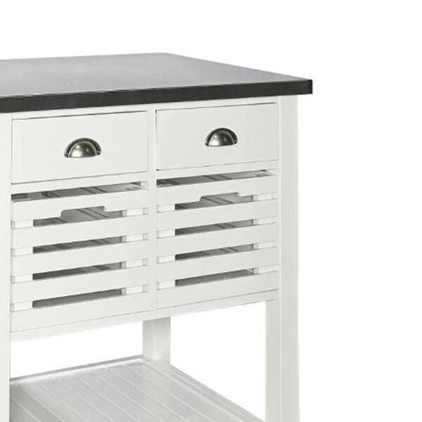Shop Wooden Kitchen Cart With Caster Wheels And 4 Drawers White