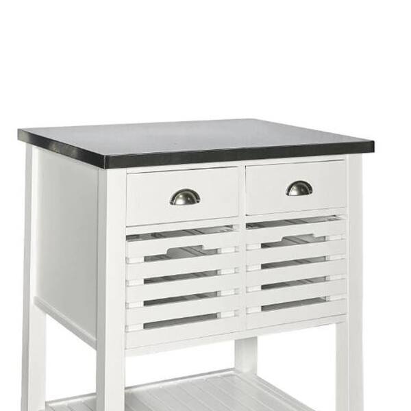Shop Wooden Kitchen Cart With Caster Wheels And 4 Drawers White