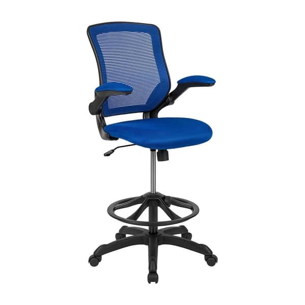 Offex Mid-Back Mesh Ergonomic Drafting Chair with Adjustable Foot Ring ...