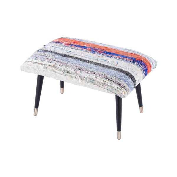 Pasargad Home Bosphorus Collection Vintage Kilim Cover Ottoman On Sale Overstock 29483070 Off White And Brown