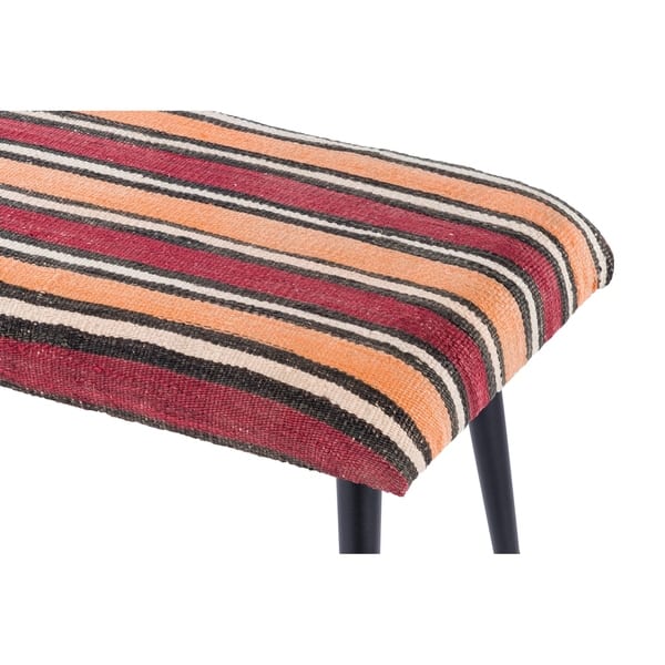 Pasargad Home Bosphorus Collection Vintage Kilim Cover Ottoman On Sale Overstock 29483070 Off White And Brown
