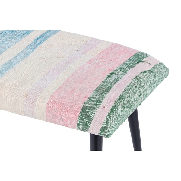 Pasargad Home Bosphorus Collection Vintage Kilim Cover Ottoman On Sale Overstock 29483070 Off White And Brown