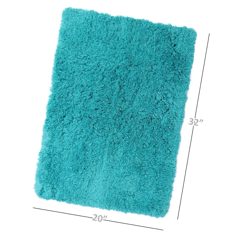 Porch & Den Lorena Shaggy/ Non-slip Rubber Backed Bath Rug