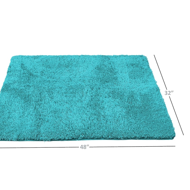 Porch & Den Lorena Shaggy/ Non-slip Rubber Backed Bath Rug