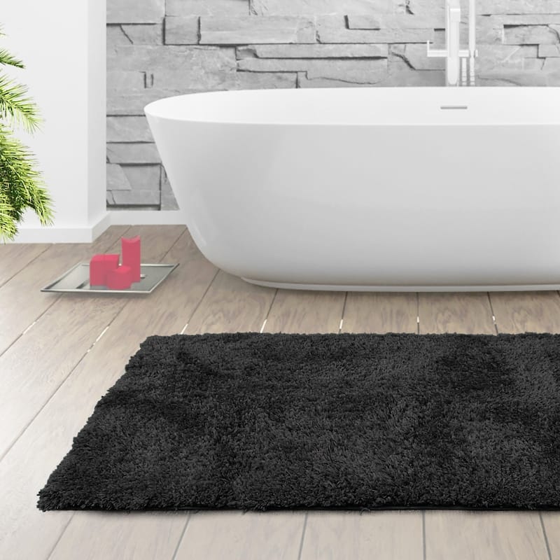 Porch & Den Lorena Shaggy/ Non-slip Rubber Backed Bath Rug