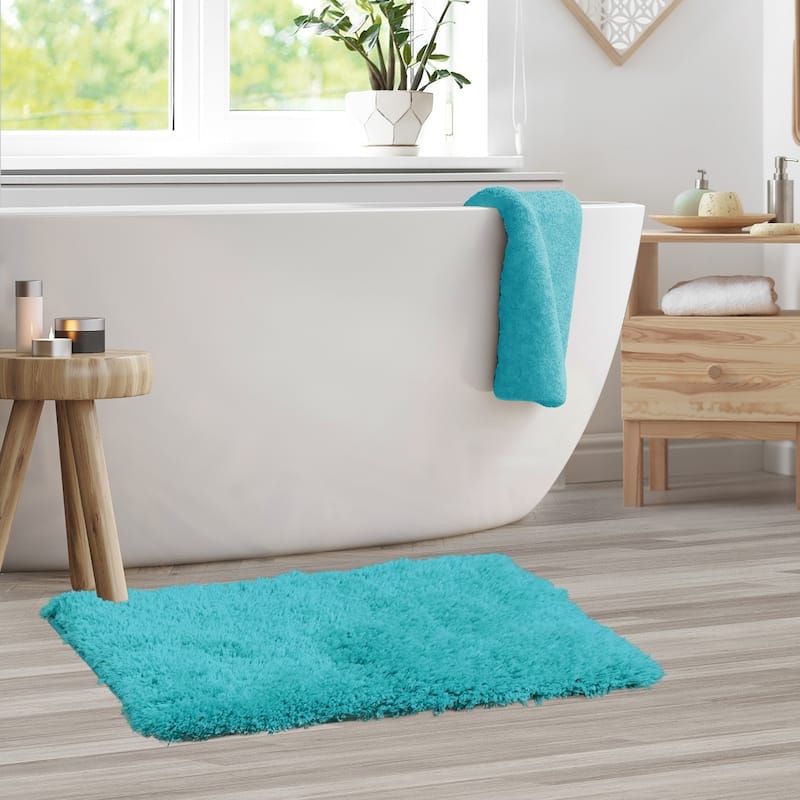 Porch & Den Lorena Shaggy/ Non-slip Rubber Backed Bath Rug