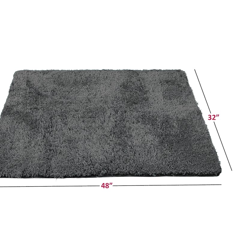 Porch & Den Lorena Shaggy/ Non-slip Rubber Backed Bath Rug