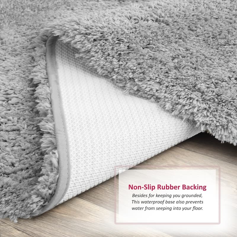 Porch & Den Lorena Shaggy/ Non-slip Rubber Backed Bath Rug