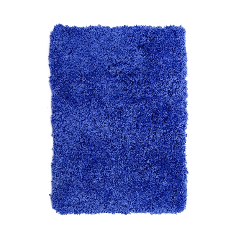 Porch & Den Lorena Shaggy/ Non-slip Rubber Backed Bath Rug - Small - 17 x 24 - Royal Blue