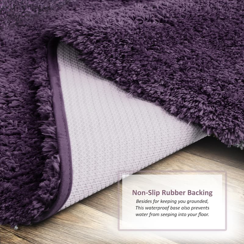 Porch & Den Lorena Shaggy/ Non-slip Rubber Backed Bath Rug