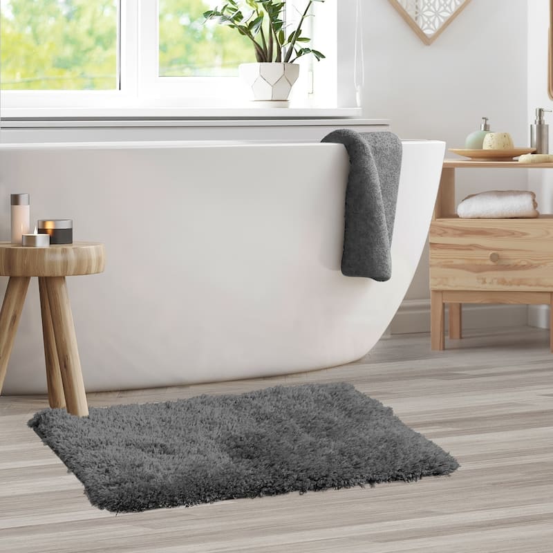 Porch & Den Lorena Shaggy/ Non-slip Rubber Backed Bath Rug