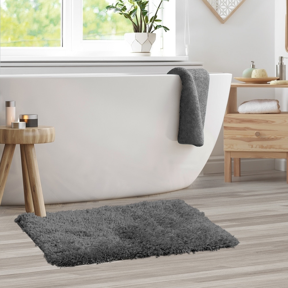 Echo Design 3D Square Shower Mat 100% Cotton Absorbent Bath Bathroom Rug 50x50cm 
