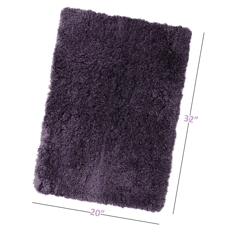 Porch & Den Lorena Shaggy/ Non-slip Rubber Backed Bath Rug