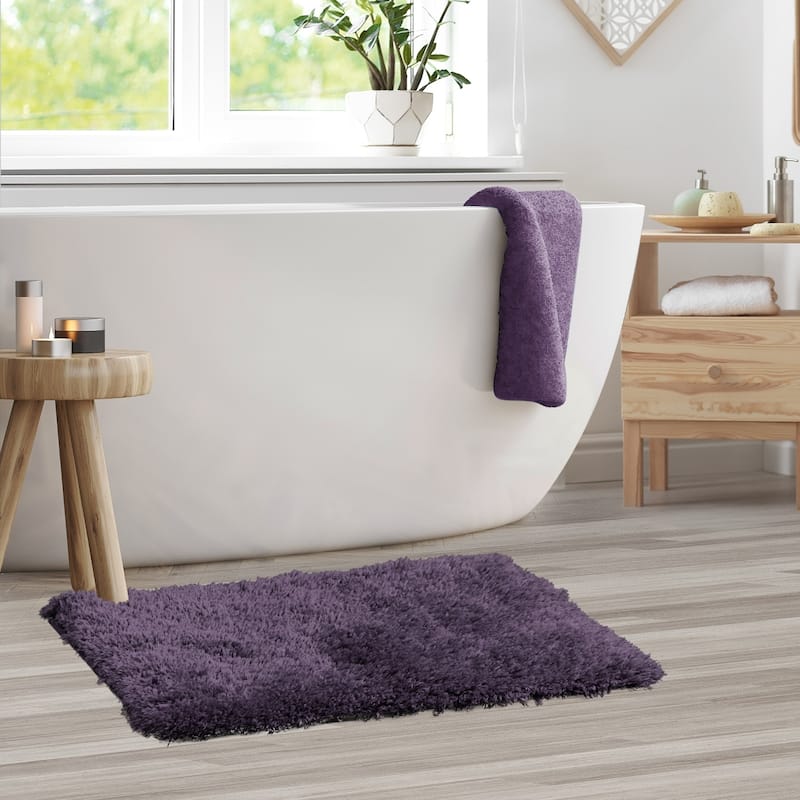 Porch & Den Lorena Shaggy/ Non-slip Rubber Backed Bath Rug