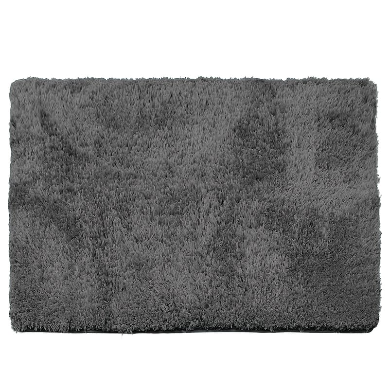 Porch & Den Lorena Shaggy/ Non-slip Rubber Backed Bath Rug - Large - 32 x 48 - Gray