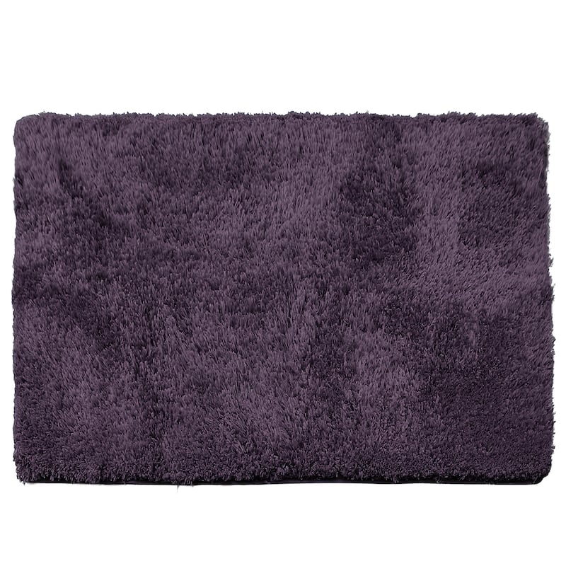 Porch & Den Lorena Shaggy/ Non-slip Rubber Backed Bath Rug - Large - 32 x 48 - Eggplant Purple