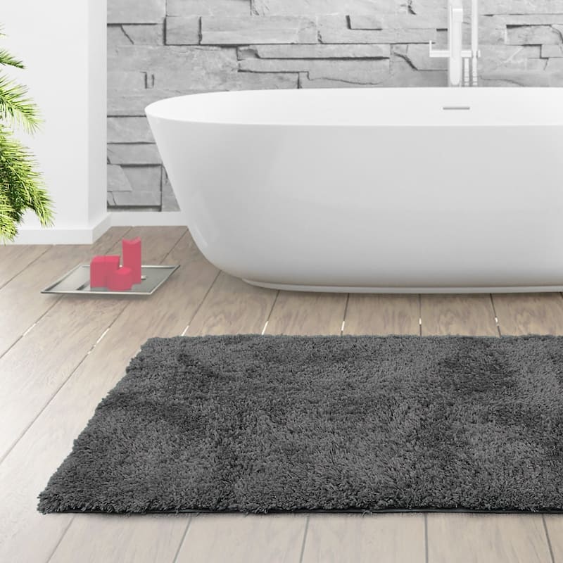 Porch & Den Lorena Shaggy/ Non-slip Rubber Backed Bath Rug