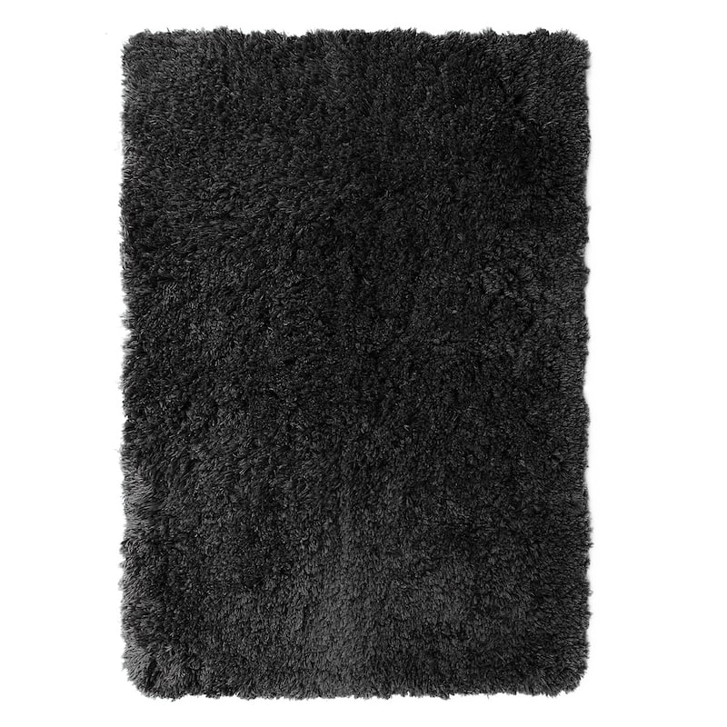 Porch & Den Lorena Shaggy/ Non-slip Rubber Backed Bath Rug - Medium - 20 x 32 - Black