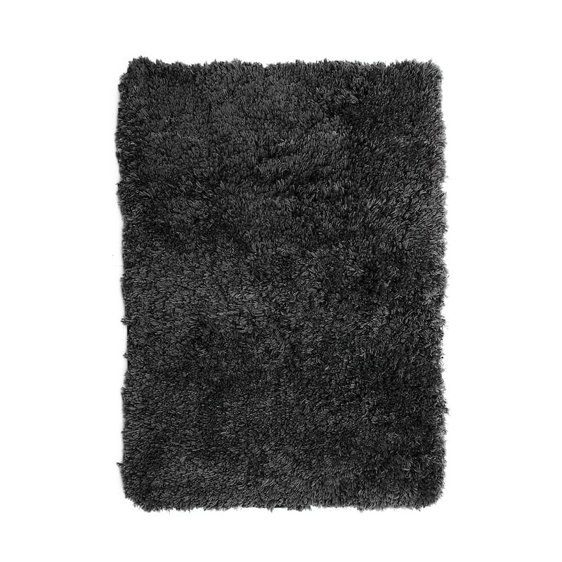 Porch & Den Lorena Shaggy/ Non-slip Rubber Backed Bath Rug - Small - 17 x 24 - Black