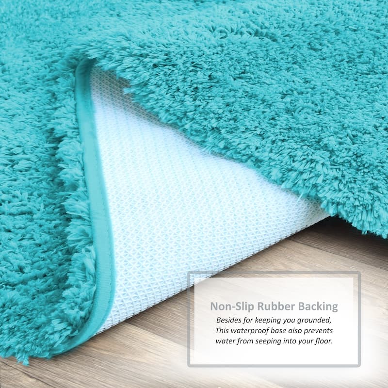 Porch & Den Lorena Shaggy/ Non-slip Rubber Backed Bath Rug