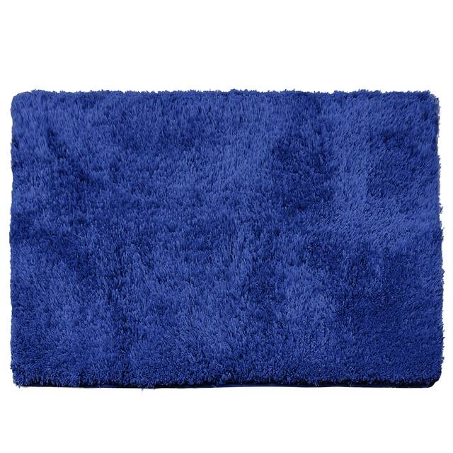 Porch & Den Lorena Shaggy/ Non-slip Rubber Backed Bath Rug - Large - 32 x 48 - Royal Blue