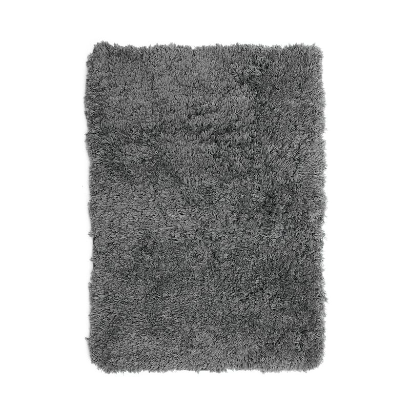 Porch & Den Lorena Shaggy/ Non-slip Rubber Backed Bath Rug - Small - 17 x 24 - Gray