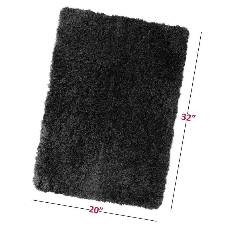Porch & Den Lorena Shaggy/ Non-slip Rubber Backed Bath Rug