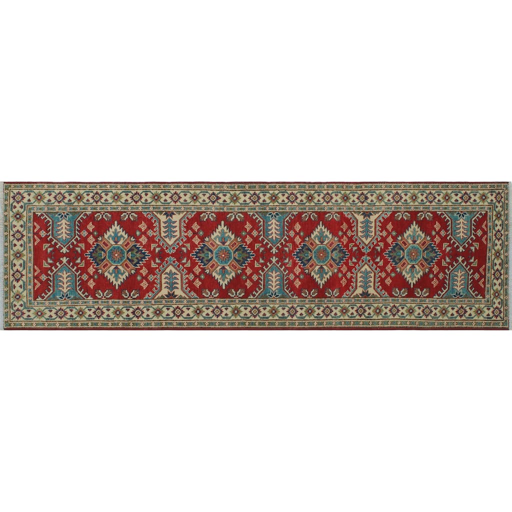 Noori Rug Kazak Raafi Red/Ivory Runner - 2'7" x 9'1"