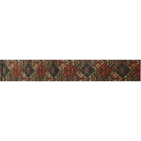 Noori Rug Aria Fine Chobi Muiz Red/Blue Runner - 2'6" x 18'6"
