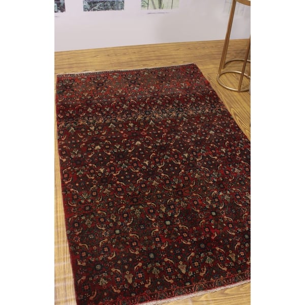 Noori Rug Fine Vintage Distressed Aaus Area Rug Red Noori Rug Fine Vintage Distressed Aaus Area Rug Red