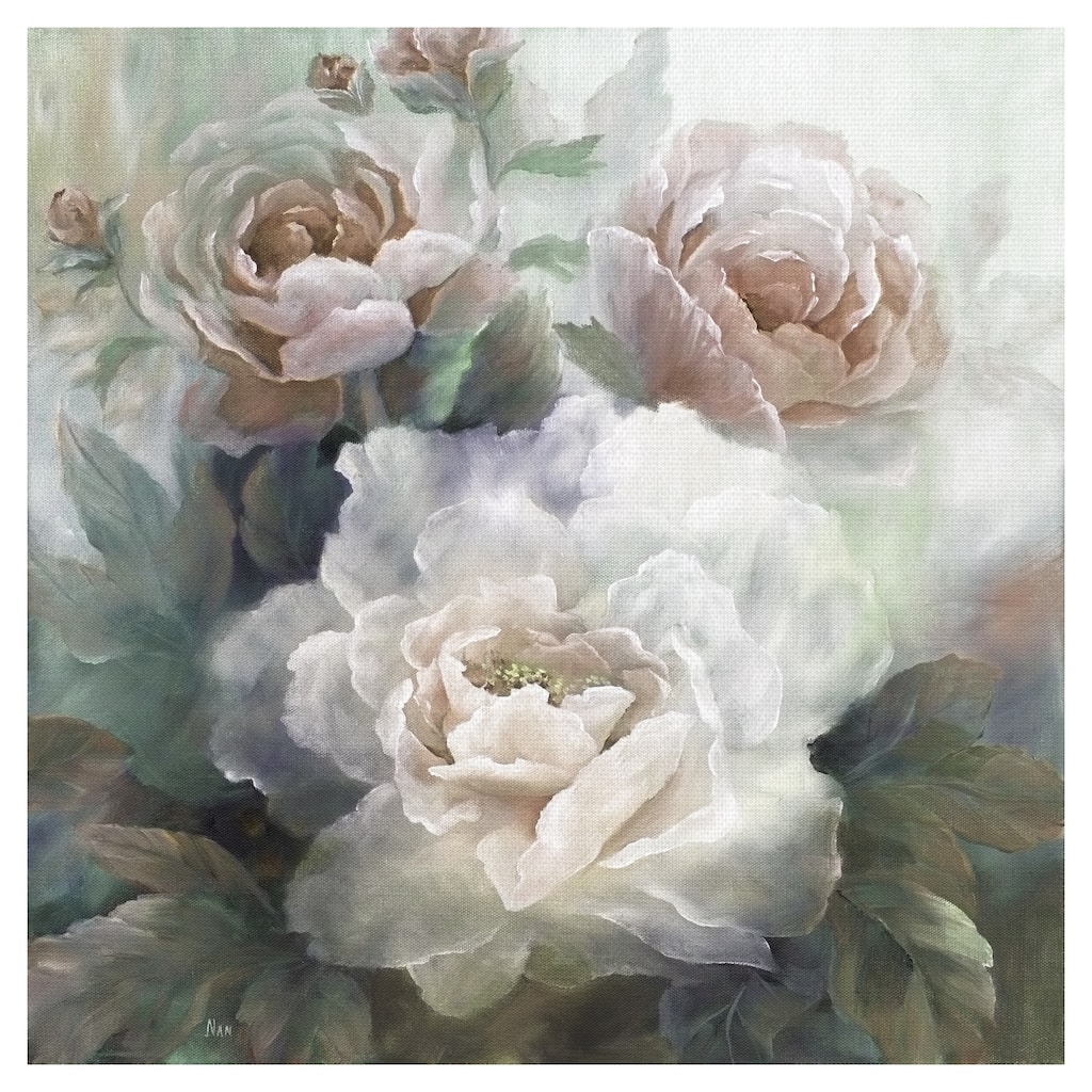 White Roses III Soft by Nan Wrapped Canvas Art Print