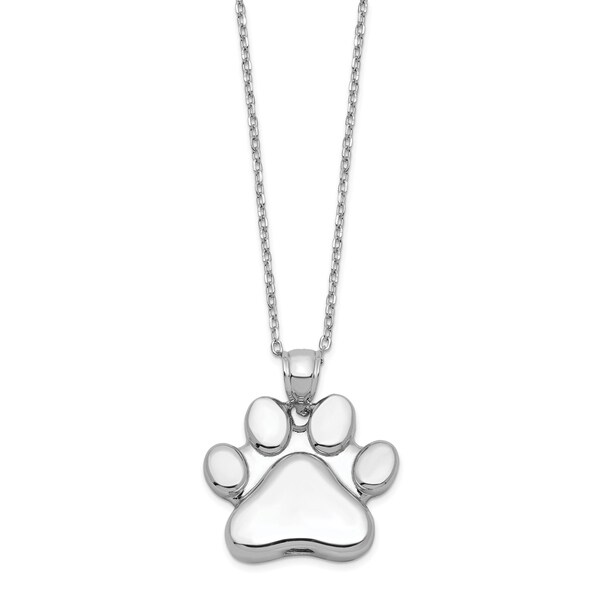 sterling silver paw print pendant