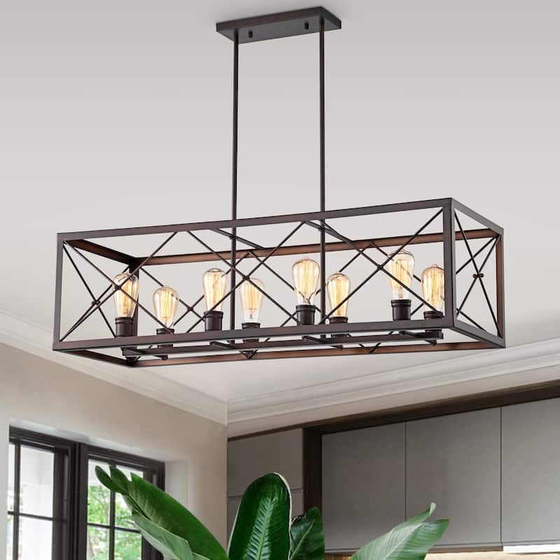 The Gray Barn Hyacinth Hill Antique Bronze 8-light Linear Chandelier